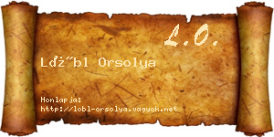Lőbl Orsolya névjegykártya